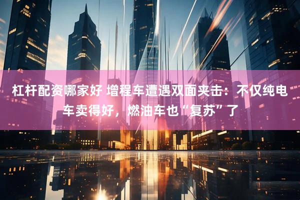 杠杆配资哪家好 增程车遭遇双面夹击:不仅纯电车卖得好,燃油车也“复苏”了